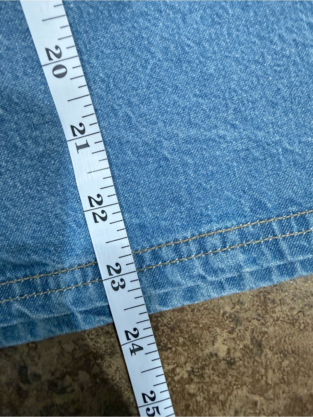 Vintage Jean Blue Denim Midi Skirt Size Large Elastic Back Waist Modest - Picture 8 of 9